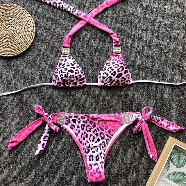 Bathing Suit 2pcs Rhinestone Crystal Diamond Bikini