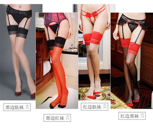 Lingerie Stockings Black Patchwark